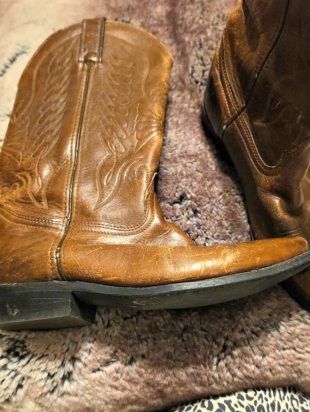Vintage Durango Brown Western Boots Distressed  Size 9